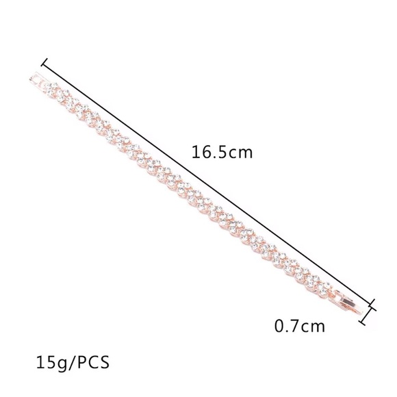 Gold Rose Tone Crystals Bracelet - Picture 2 of 4